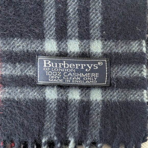 Burberry Designer Cashmere Scarf Blue Unisex – Used – Timeless Cold Weather Wear - Picture 3 of 10